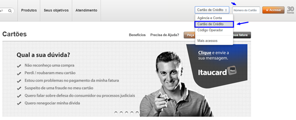Acesso Itaucard não-correntista Itaú