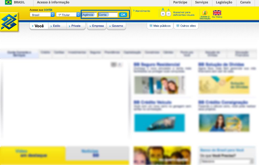 Acesse o site www.bb.com.br e faça login em sua conta com o número da agência e conta.