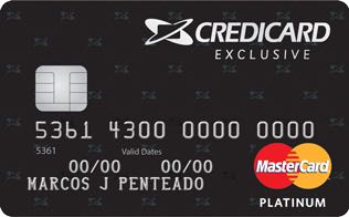 Credicard Exclusive está disponível na bandeira MasterCard e VISA.