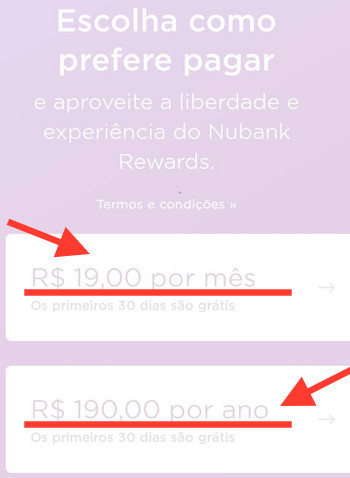 Anuidade custa R$190 à vista ou 12x de R$19,00 (R$228/ano)