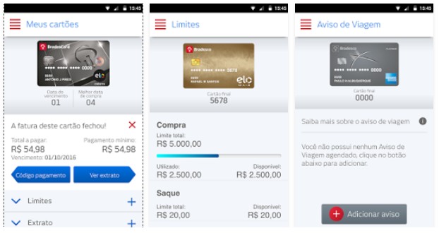 Gerenciamento completo do cartão de crédito agora pode ser feito por meio do aplicativo Bradesco Cartões (divulgação)