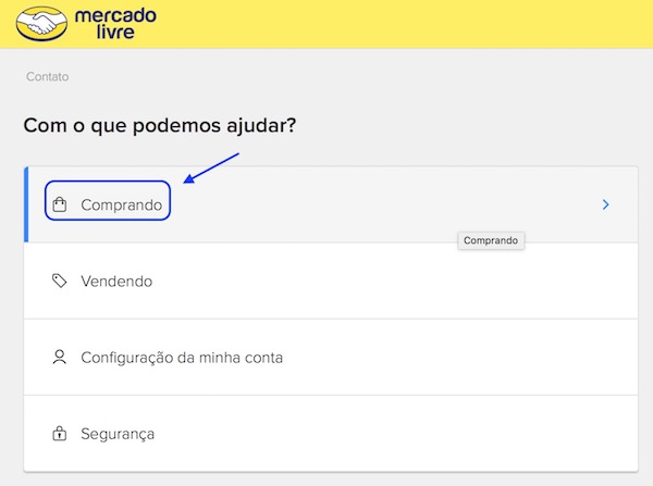 Ajuda com compra do Mercado Livre