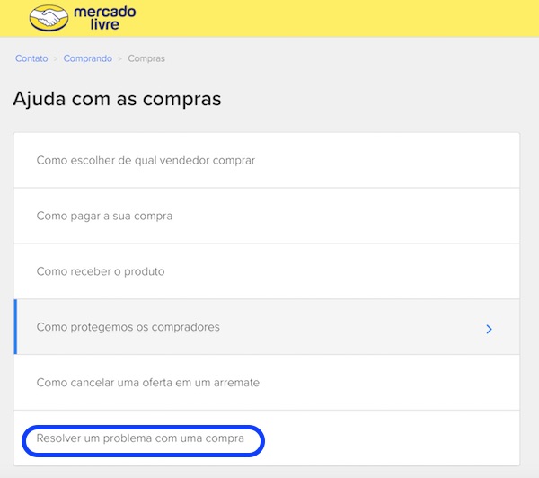 Resolver um problema com uma compra no Mercado Livre