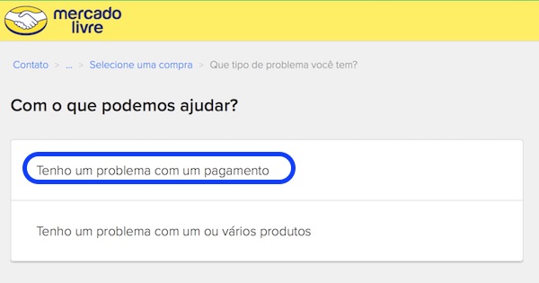 Problema com pagamento no Mercado Livre