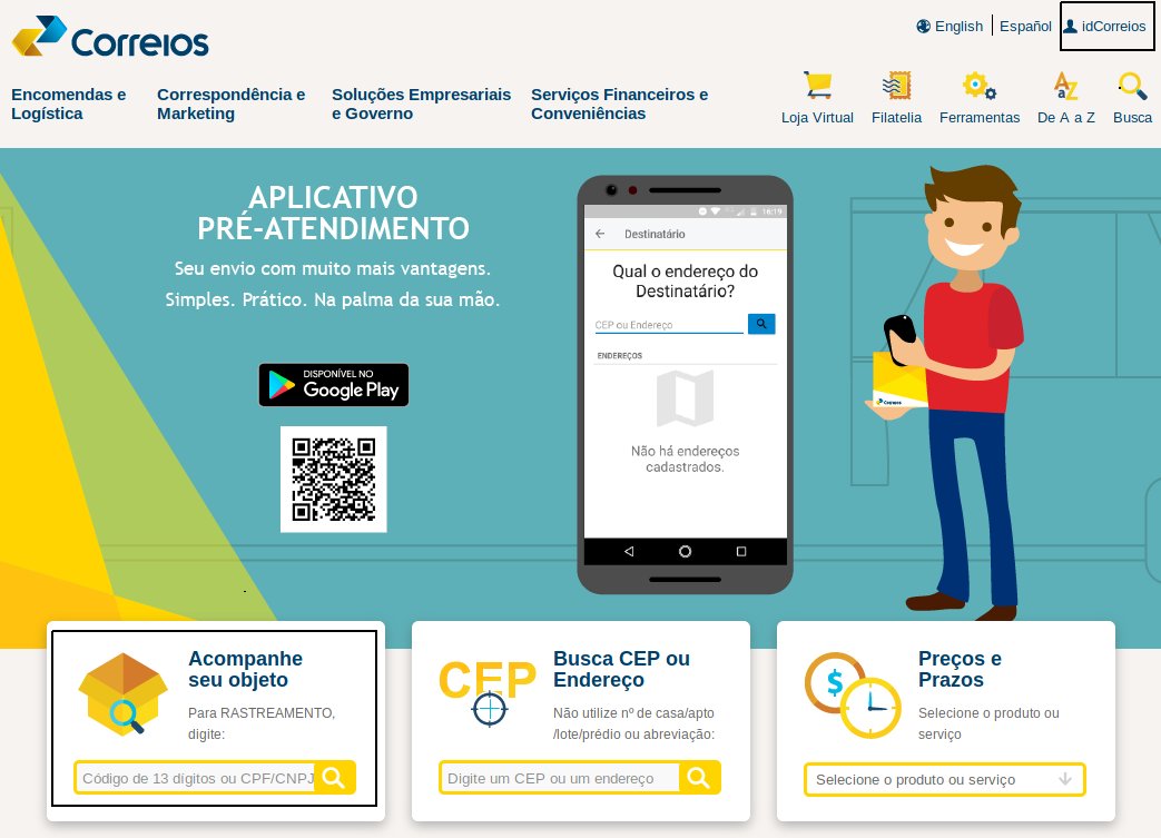 Correios rastreamento pelo CPF