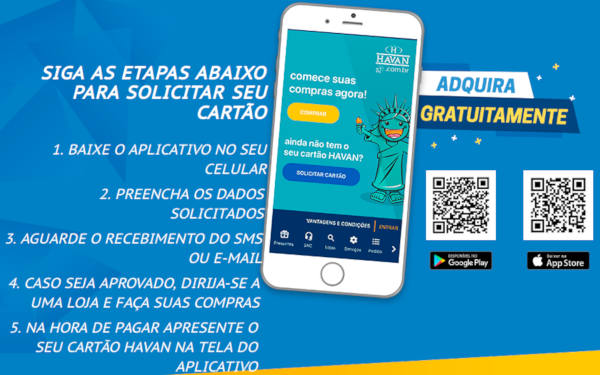 Havan solicitação de cartão por APP