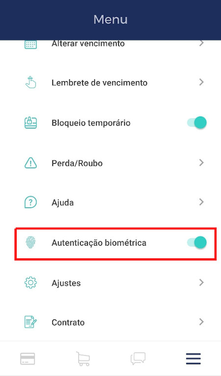 Login por biometria APP Digio