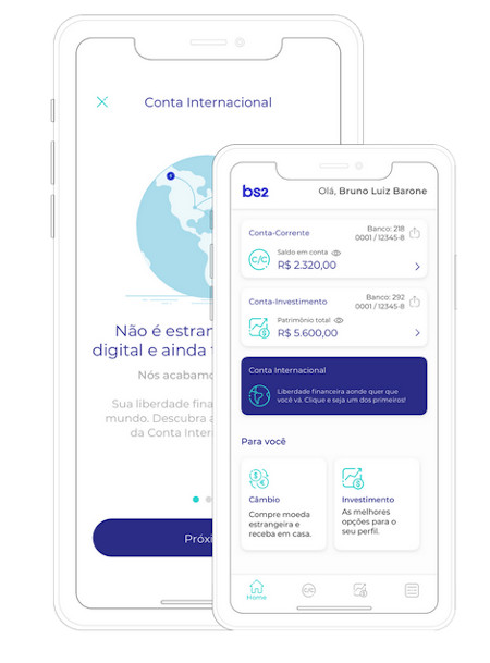 APP Conta Internacional Banco BS2