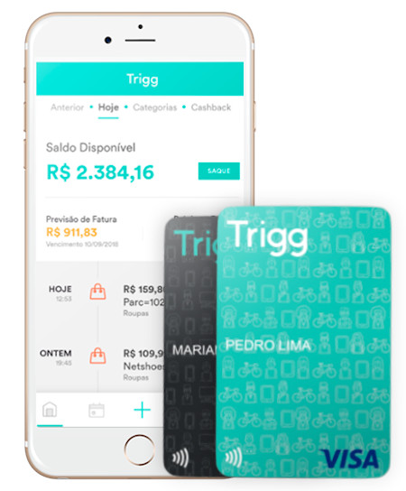 Cartão Trigg Visa e Aplicativo