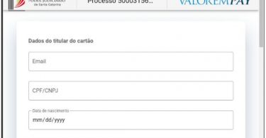 Pagamento com cartão na Justiça de SC