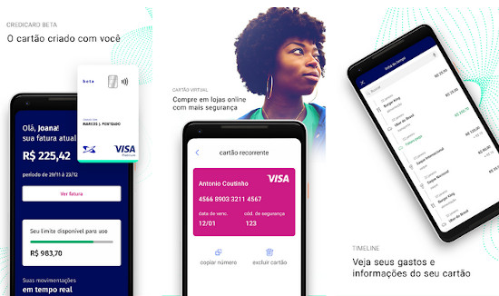 tela do app Credicard Beta Android