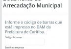 Curitiba pagamento de impostos no cartão