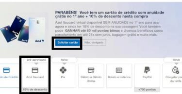 Cartão Azul com anuidade grátis no primeiro ano