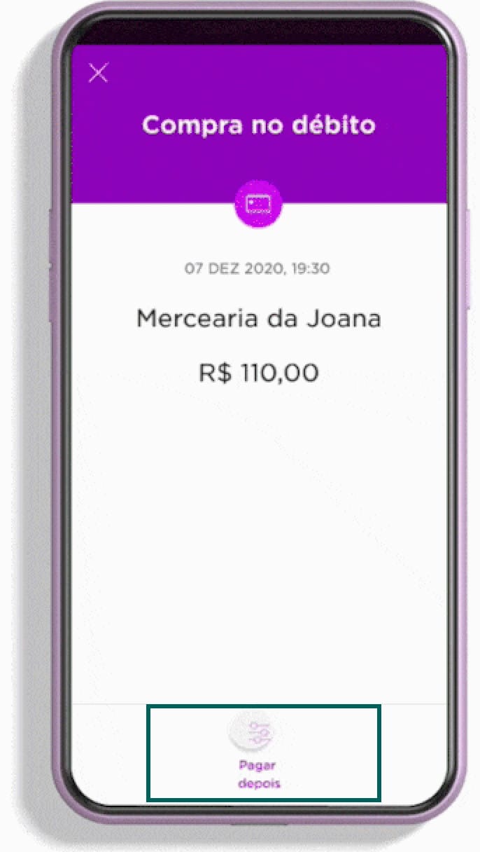 Compra parcelada no cartão de débito